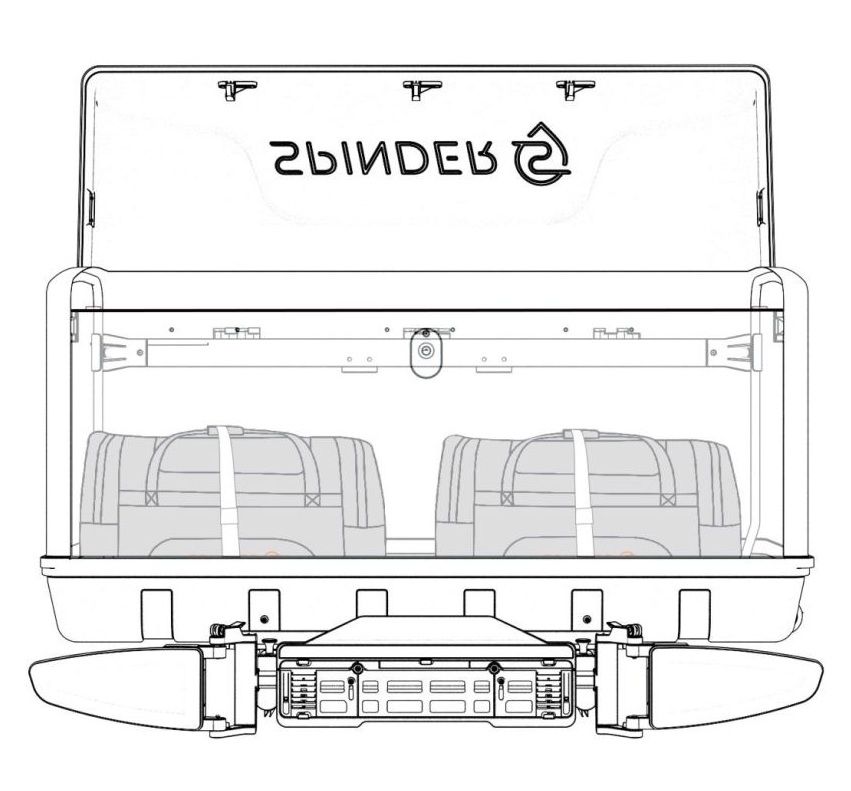 Náhľad produktu - Rear box for towbar carrier Spinder BX1 Transport box - volume 550l / lockable / black