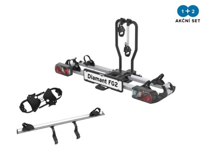 Náhľad produktu - Nosič 2 kolies na ťažné zariadenie Pro User Diamant FG2 - sklopný skladací + adaptér na 3.kolo