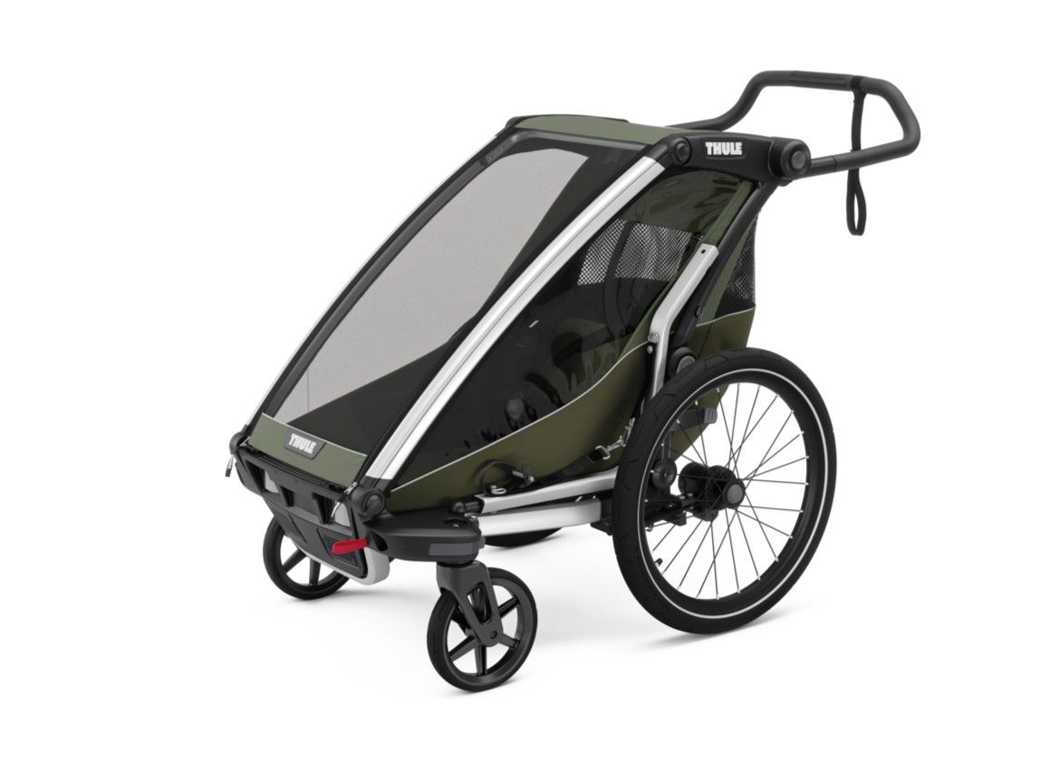 Náhľad produktu - Thule Chariot Lite SINGLE Vintage Green + bike set + kočíkový set + bežecký set