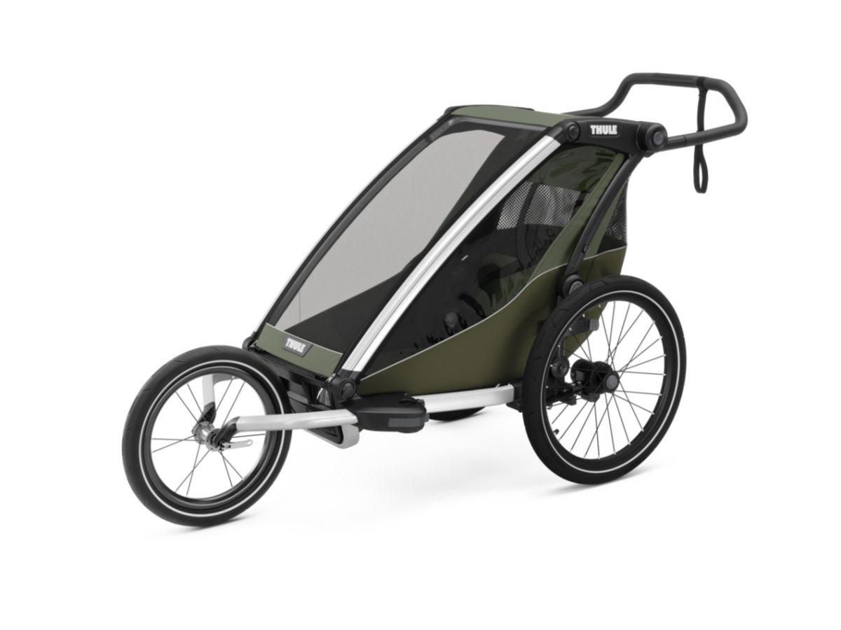 Náhľad produktu - Thule Chariot Lite SINGLE Vintage Green + bike set + kočíkový set + bežecký set