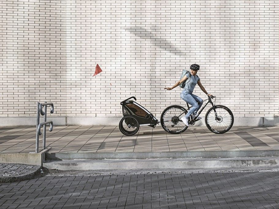 Náhľad produktu - Thule Chariot Lite SINGLE Vintage Green + bike set + kočíkový set + bežecký set