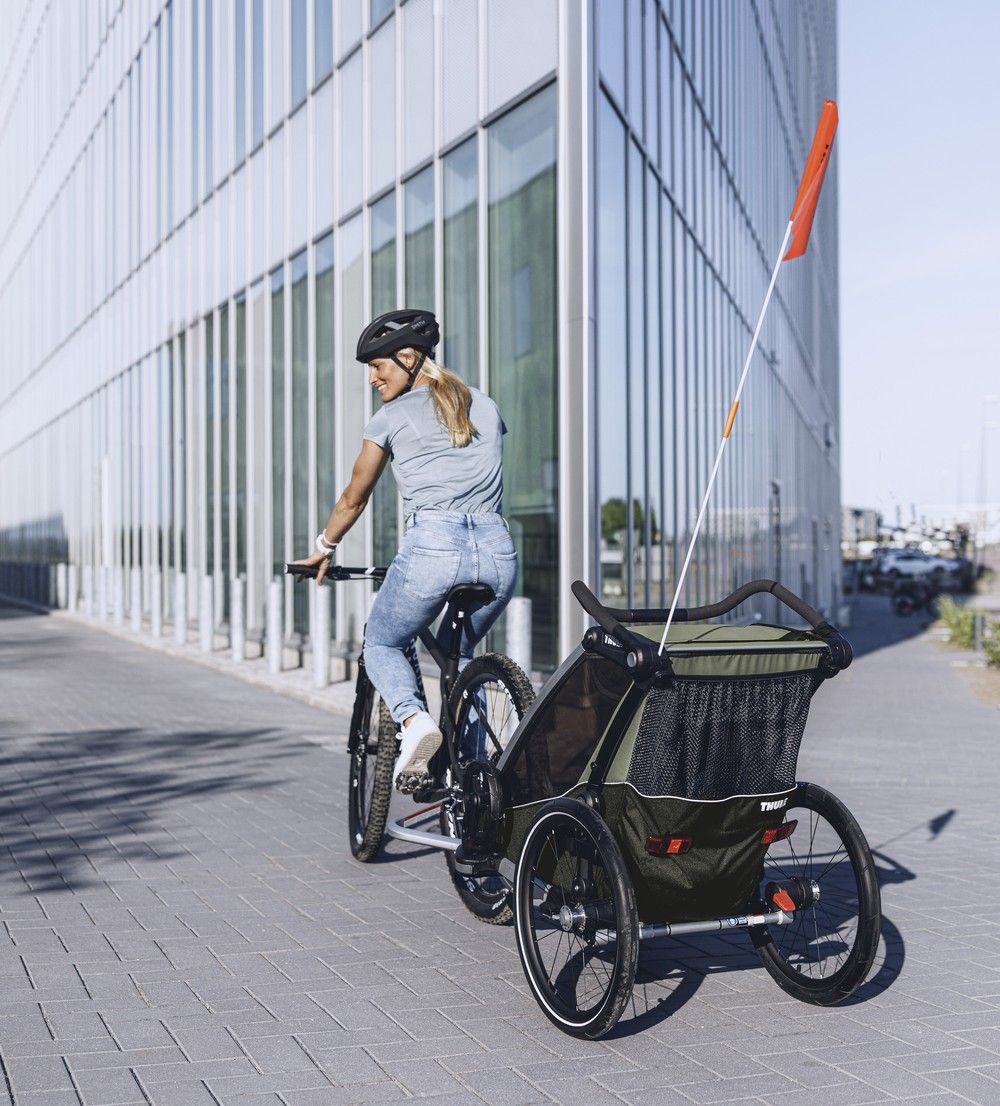 Náhľad produktu - Thule Chariot Lite SINGLE Vintage Green + bike set + kočíkový set + bežecký set