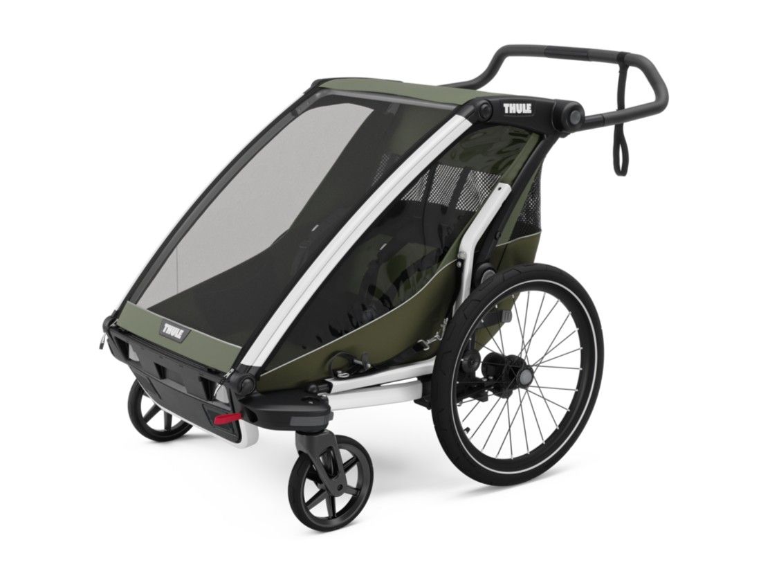 Náhľad produktu - Thule Chariot Lite DOUBLE Vintage Green + bike set + kočíkový set + bežecký set