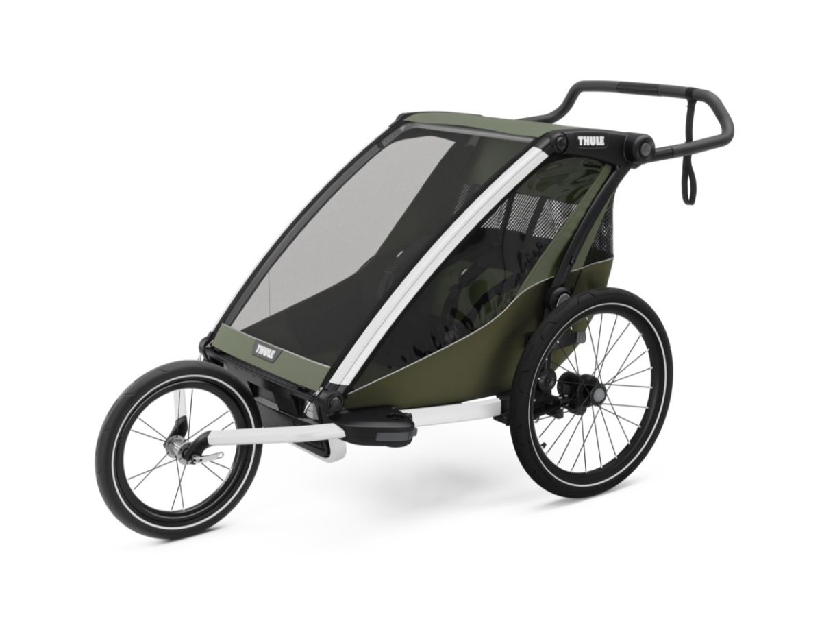 Náhľad produktu - Thule Chariot Lite DOUBLE Vintage Green + bike set + kočíkový set + bežecký set