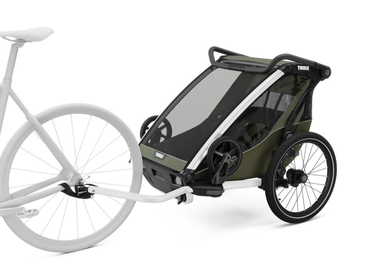 Náhľad produktu - Thule Chariot Lite DOUBLE Vintage Green + bike set + kočíkový set + bežecký set