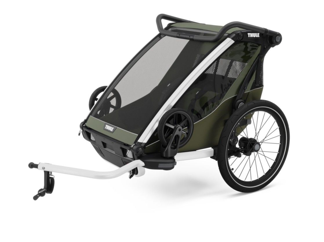 Náhľad produktu - Thule Chariot Lite DOUBLE Vintage Green + bike set + kočíkový set + bežecký set