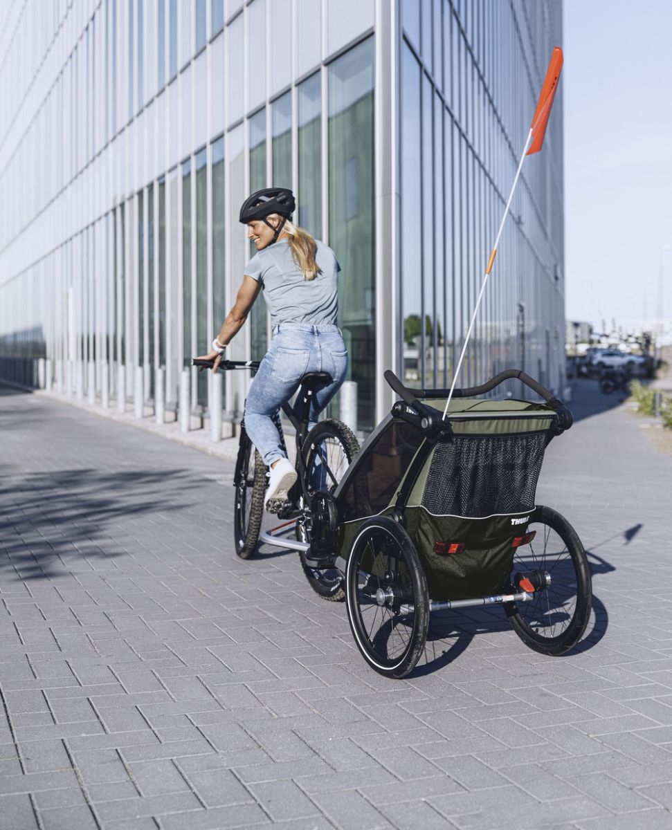 Náhľad produktu - Thule Chariot Lite DOUBLE Vintage Green + bike set + kočíkový set + bežecký set
