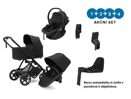 Thule Charm 2 in 1 Black + Autosedačka Thule Maple + ISOFIX základňa Thule Alfi + adaptéry