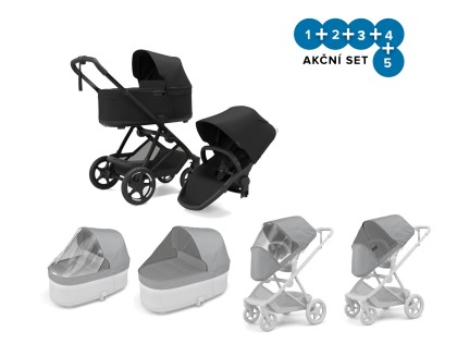 Thule Charm 2 in 1 Black + pláštenky + ochranné sieťky