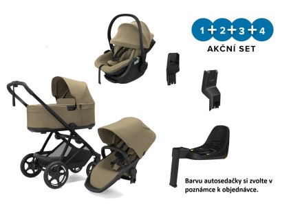 Thule Charm 2 in 1 Light Khaki + Autosedačka Thule Maple + ISOFIX základňa Thule Alfi + adaptéry