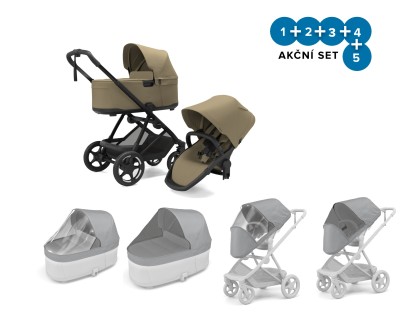 Thule Charm 2 in 1 Light Khaki + pláštenky + ochranné sieťky
