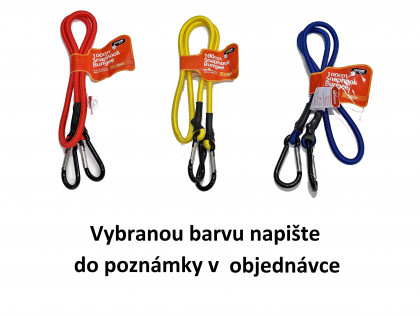 Náhľad produktu - Gumicuk plochý 100 cm (s karabínami)